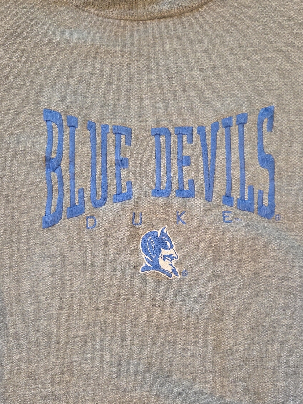 XL Mens Blue Devils Gray Crewneck Sweatshirt